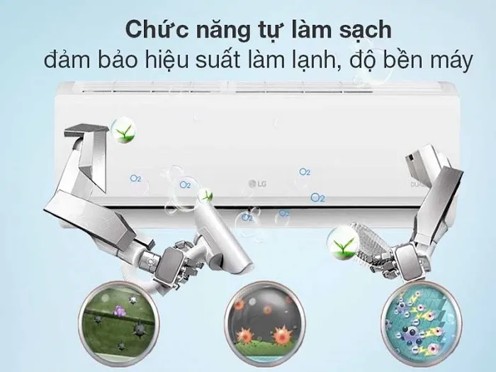 Tự động vệ sinh bên trong máy tăng độ bền theo thời gian